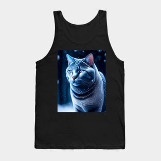 Glowing British Shorthair In Snow Tank Top